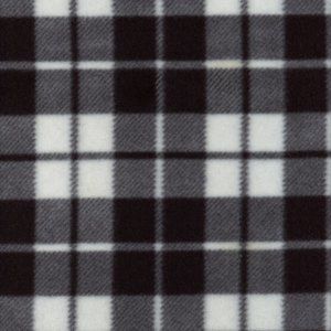 Blizzard Fleece Fabric Black & White Plaid